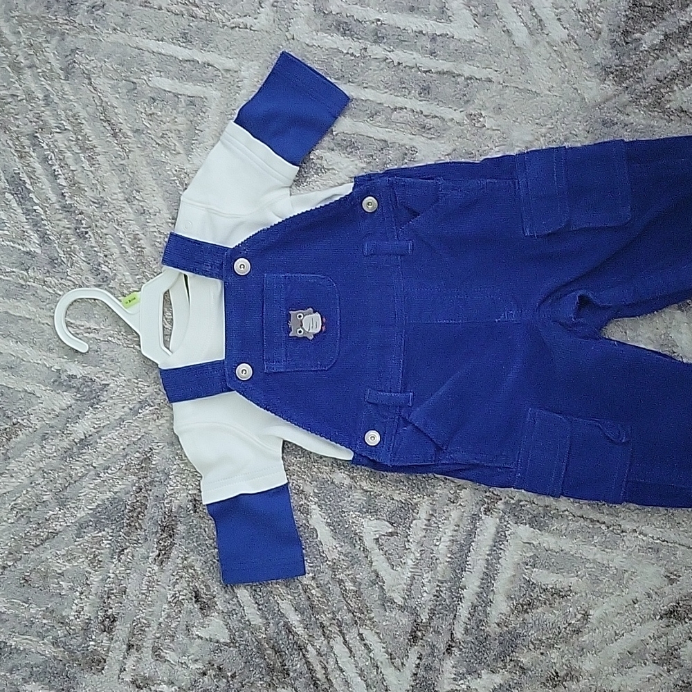 Baby boy Long sleeve and overalls set 0-3m Gymboree